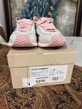 Dolce & Gabbana White and Pink Women’s Sneakers